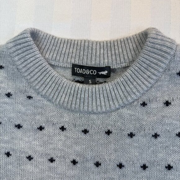 Toad&Co Cazadero Crew Sweater Heather Grey Birdseye Pattern Men's Sz S - Picture 5 of 12